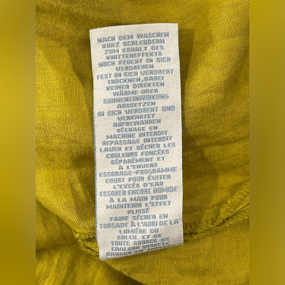 Boden Linen Shortsleeve V-Neck Tunic Top Size 12 Chartreuse - Picture 5 of 5